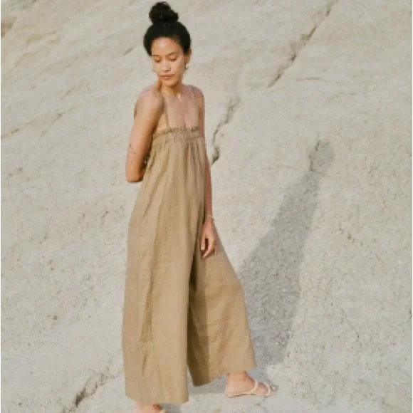 Ozma deia tan linen jumpsuit size small - Picture 5 of 15